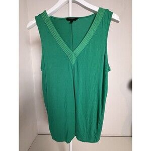 Banana Republic Women's Tank Top Teal V-neck Single-Pleat Shell Blue Sz. M